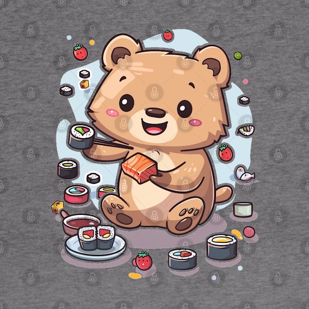 Cute Quokka eating sushi roll by MilkyBerry